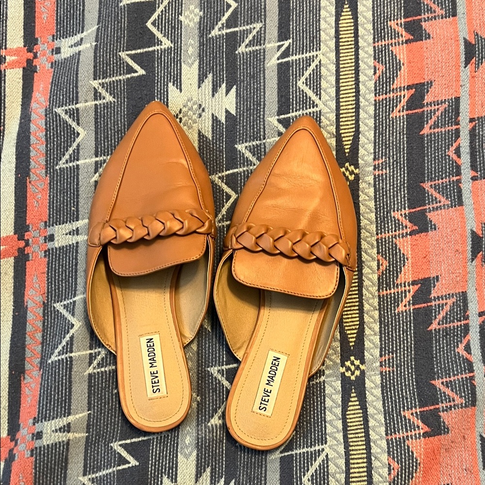 Steve Madden Brown Braided Mules